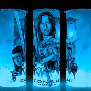 Glow in the Dark Conan The Barbarian 80s Schwarzenegger Movie Cup Mug Tumbler